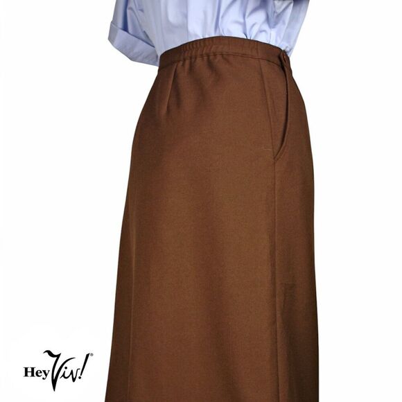 Vintage Haberdashery Skirt Cocoa Brown Side Pockets Union Tag Sz L W36 - Hey Viv - Picture 3 of 7